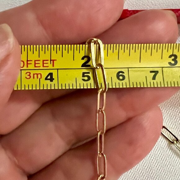 Macy's 2-Pc. Set Paperclip Link Chain Necklace & Matching Bracelet NEW - Picture 3 of 10